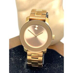 Movado Women's Watch 3600435 Bold Rose Gold Swiss Quartz Stainless Steel 30mm
